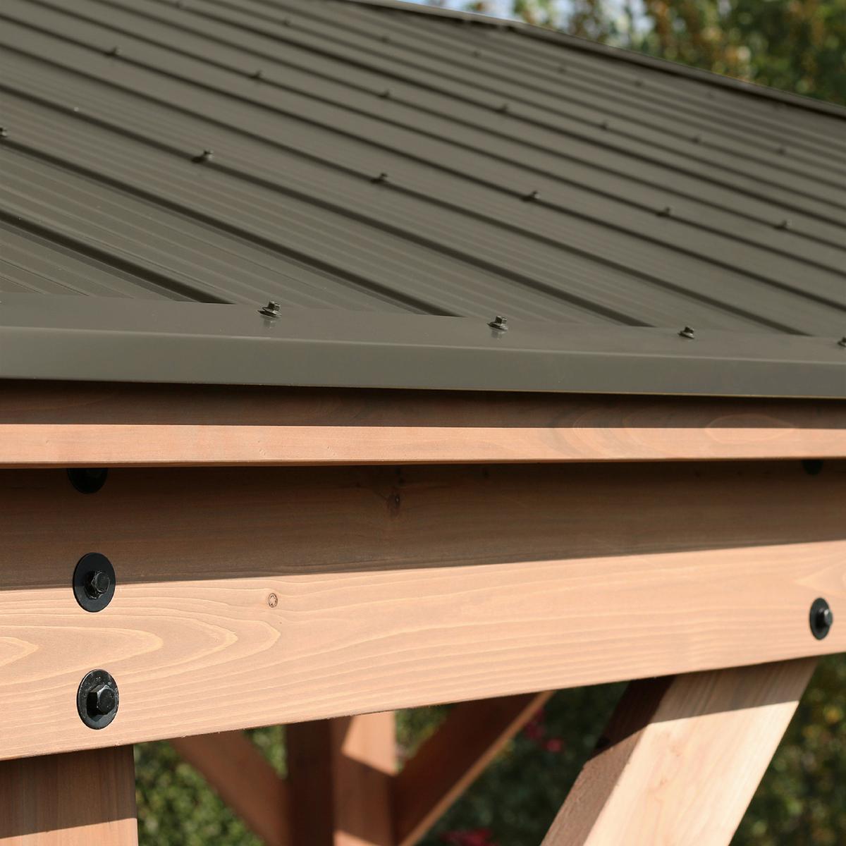 Pavillon Devon 490x315x371cm wetterfest - Bronzefarben/Mokka, Basics, Holz/Metall (490/315/371cm)