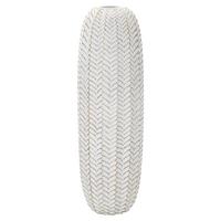 Vase Resina Leaf Weiß, Goldfarben B: 20 cm - Goldfarben/Weiß, Basics, Kunststoff (20/67/20  cm)