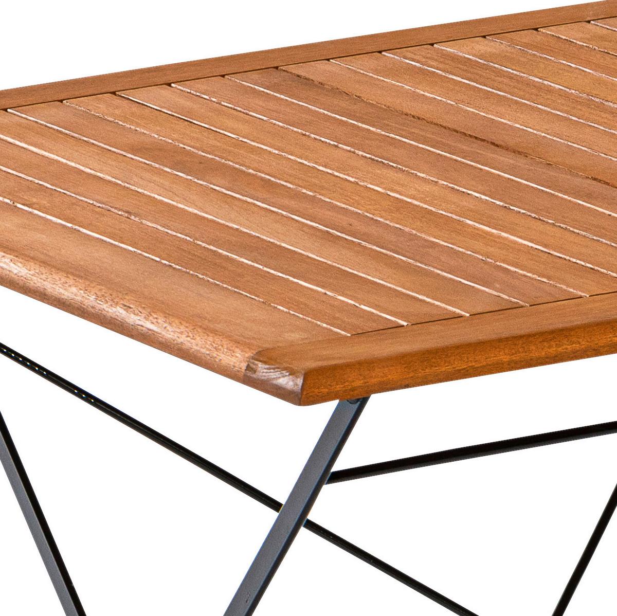 Gartentisch Klappbar Holz/ Metall L: 90 Cm - Graphitfarben/Naturfarben, KONVENTIONELL, Holz/Metall (90/90/73cm) - Gardenson