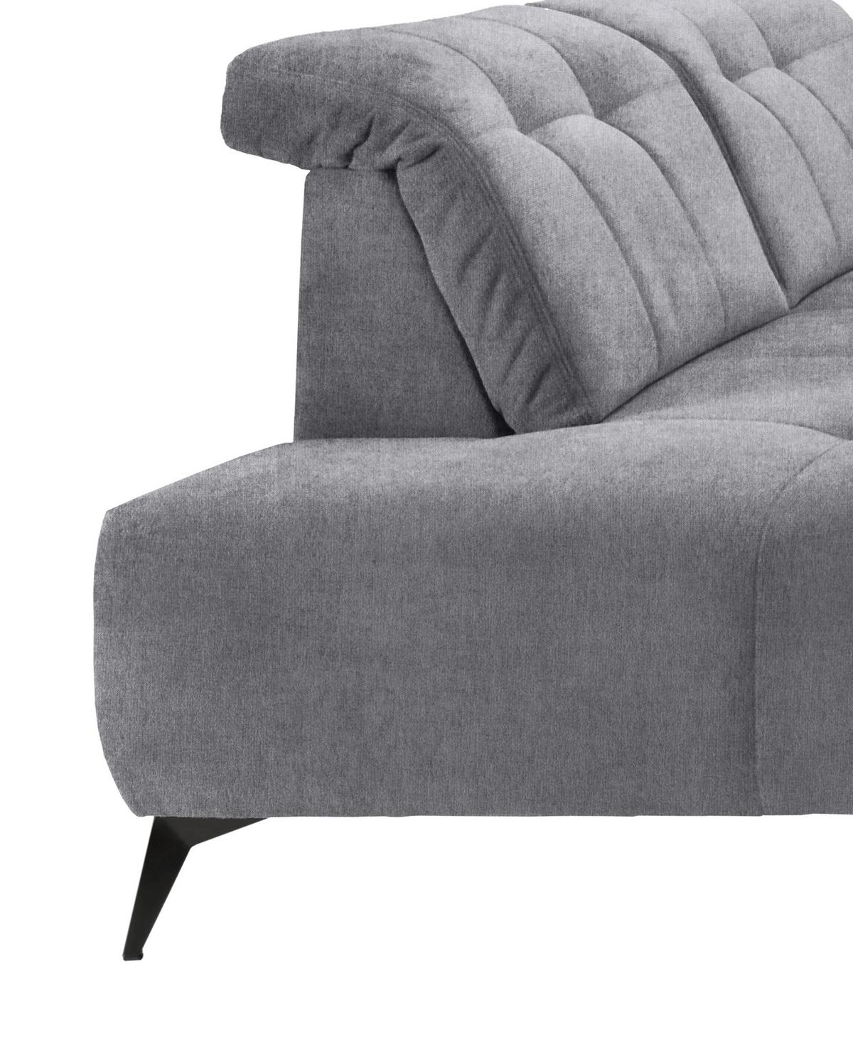 Ecksofa, Sitzvorzug Elektrisch Sano, Hellgrau, 200x337x180 cm - Hellgrau/Schwarz, MODERN, Textil (200/337/180cm) - Livetastic