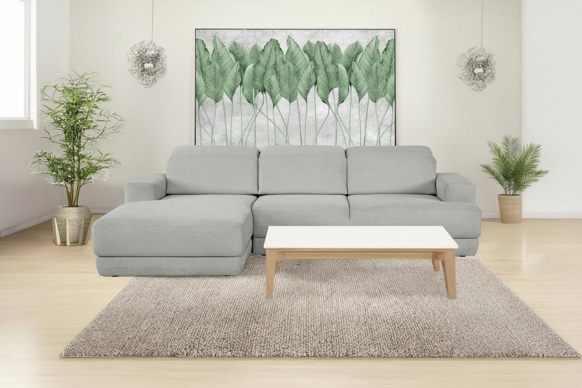 Ecksofa Frans Hellgrau S: 204 Cm - Hellgrau/Schwarz, Design, Textil (204/293cm) - MID.YOU