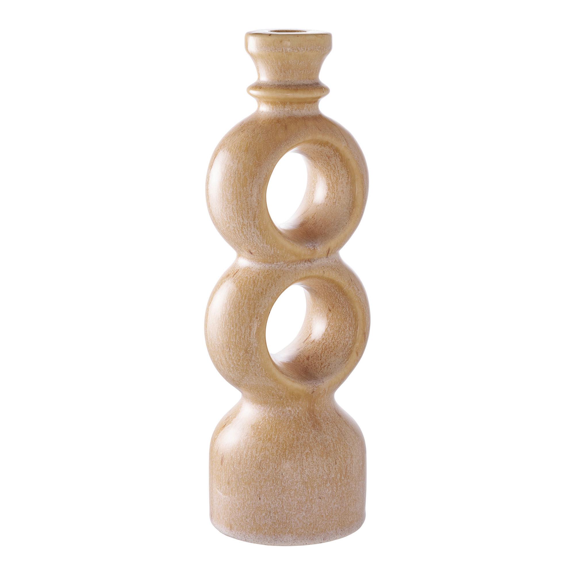 Kerzenhalter Beige/Brown Candle 9,5x30,5x10,7 cm - Beige, Basics, Keramik (9,5/30,5/10,7cm)