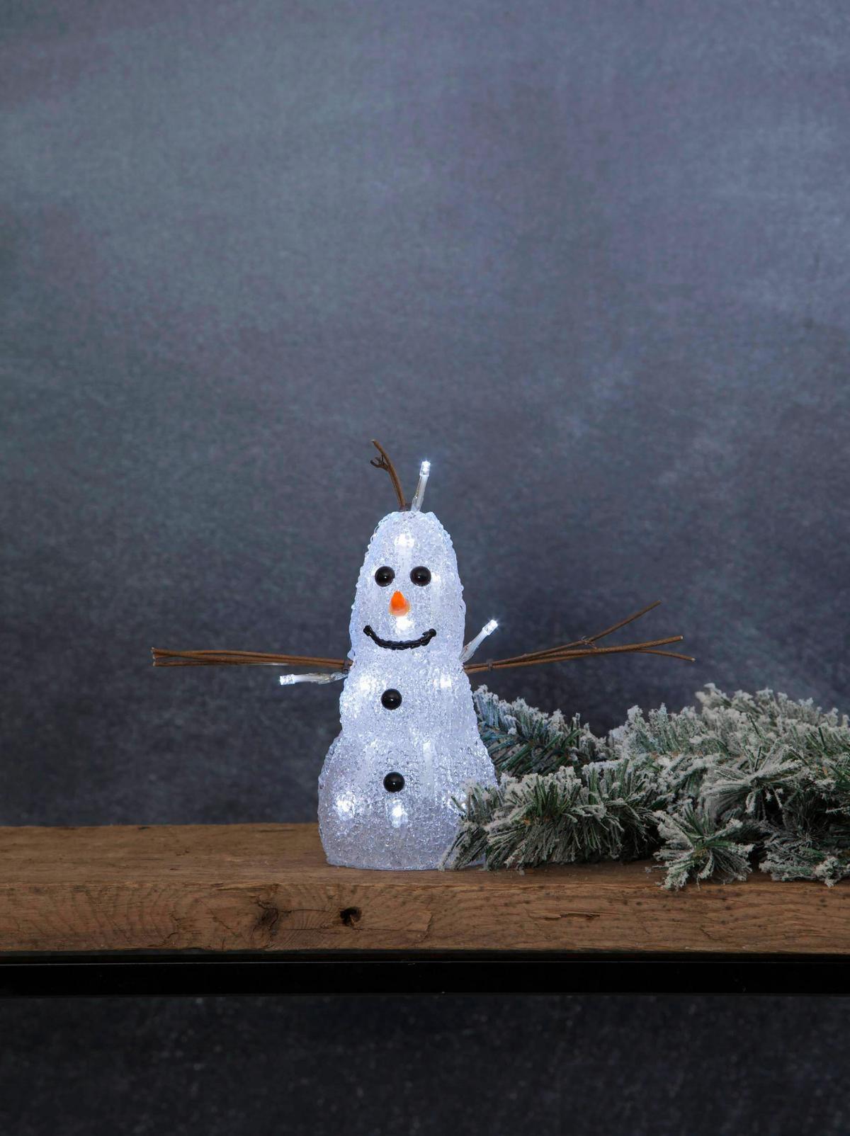 Led-dekoleuchte 410802 Schneemann - Transparent/Braun, Basics, Kunststoff (16/6/27,5cm) - Eglo