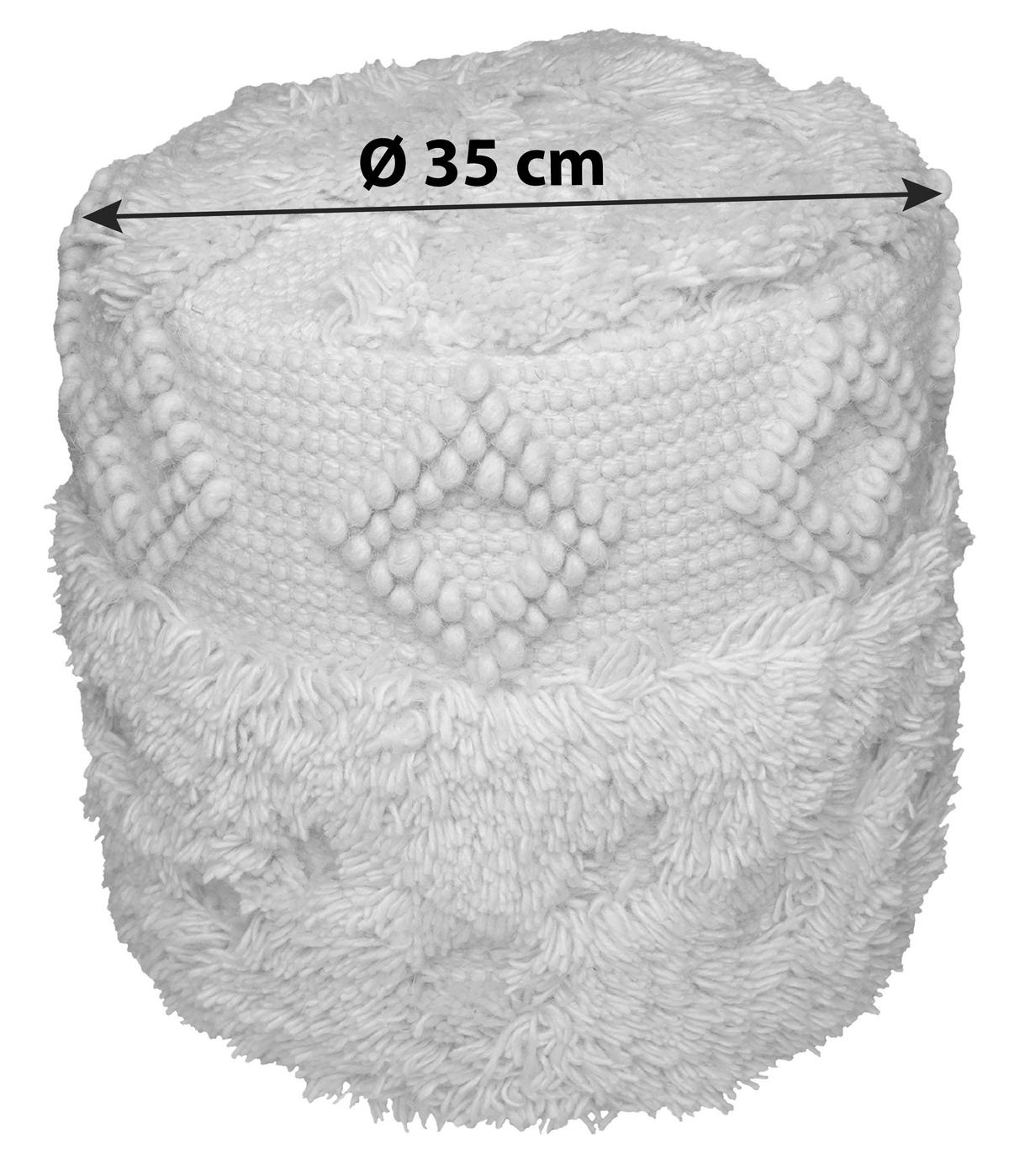 Pouf Bohist 125 Naturfarben D: 35 cm - Naturfarben, Design, Textil (35cm) - Kayoom