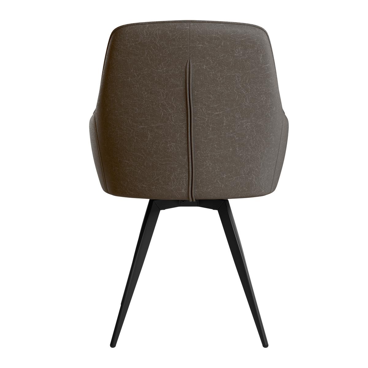 Stuhl Bella Webstoff Braun, 360° drehbar - Schwarz/Braun, KONVENTIONELL, Textil/Metall (63/90/61cm)