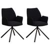 Armlehnstuhl Reims Schwarz Gepolstert 2er-Set - Schwarz, Design, Textil/Metall (56/97/52,5cm) - MID.YOU
