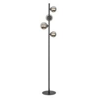 Stojacia lampa LISIB, V:140cm - čierna/chrómová, Romantik / Landhaus, kov/sklo (27/140cm) - Mömax