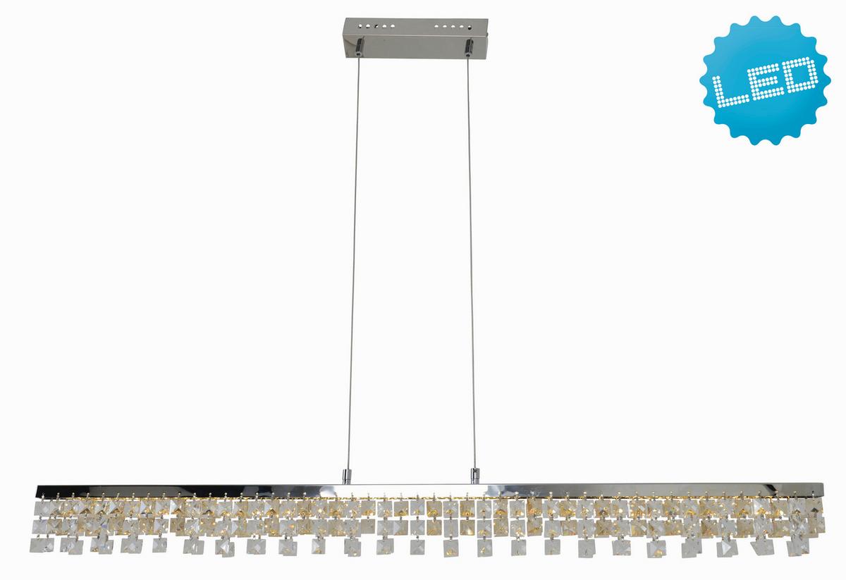 Led-hängeleuchte Diamonds 7049742 Diamonds - Chromfarben, Design, Glas/Metall (80/8/120cm) - Näve