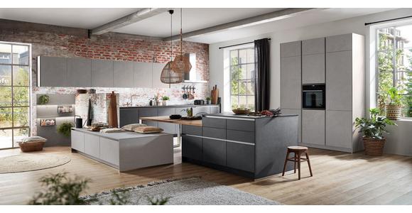 Einbauküche Ston Frei Planbar Modern, Grifflos - Eichefarben/Anthrazit, MODERN, Holzwerkstoff - Vertico