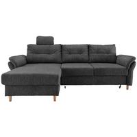 Ecksofa Brizzini mit Schlaf- Funktion, Anthrazit, 176x250 - Anthrazit/Naturfarben, MODERN, Textil (176/250cm) - Livetastic
