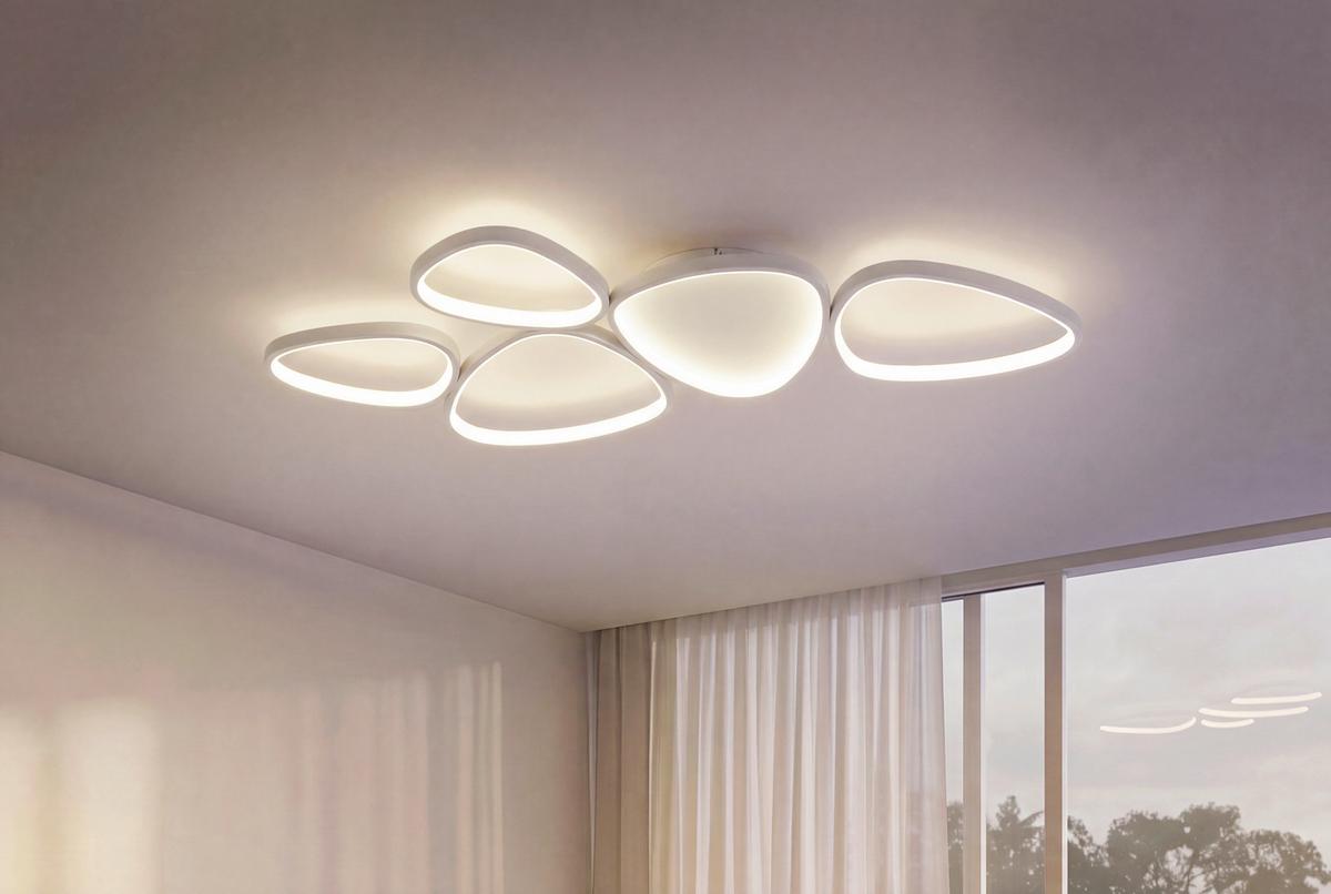 STROPNÉ LED SVIETIDLO WHITI - biela, Modern, kov/plast (109/55/5.2cm) - Mömax