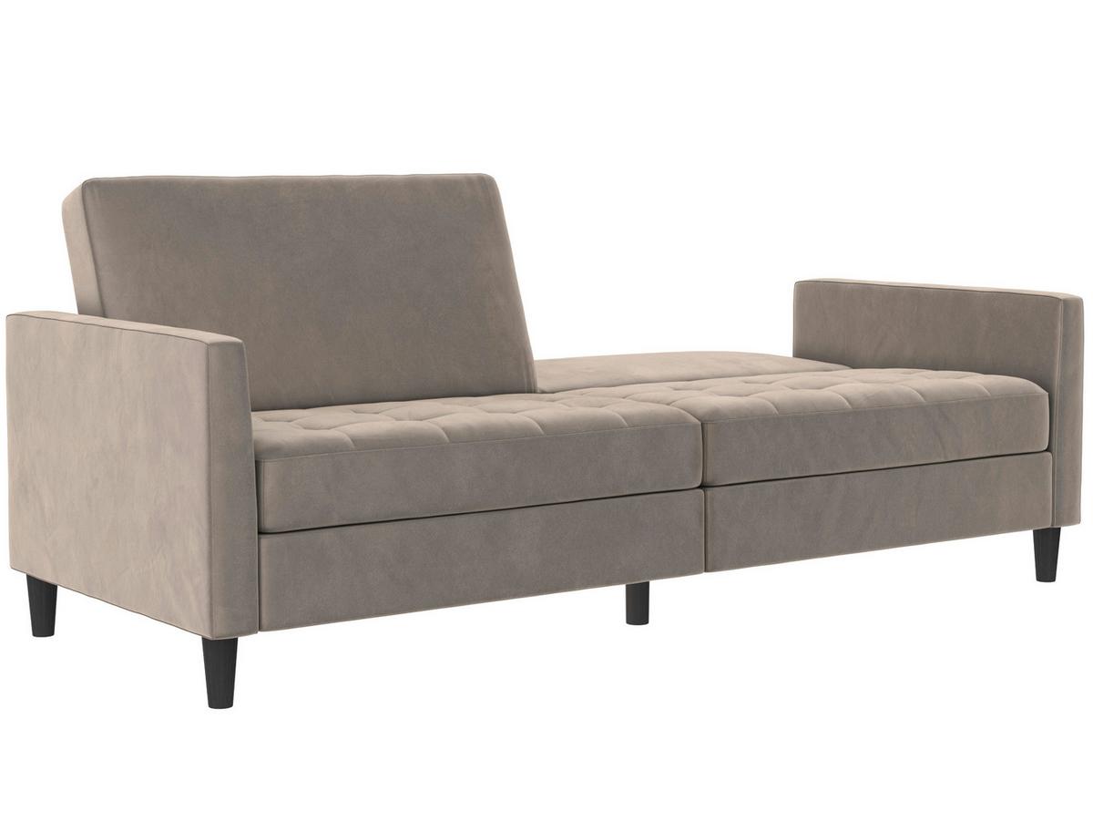 Schlafsofa Palermo Taupe, mit Schlaffunktion - Taupe/Schwarz, Basics, Textil (207/86/86cm) - Livetastic