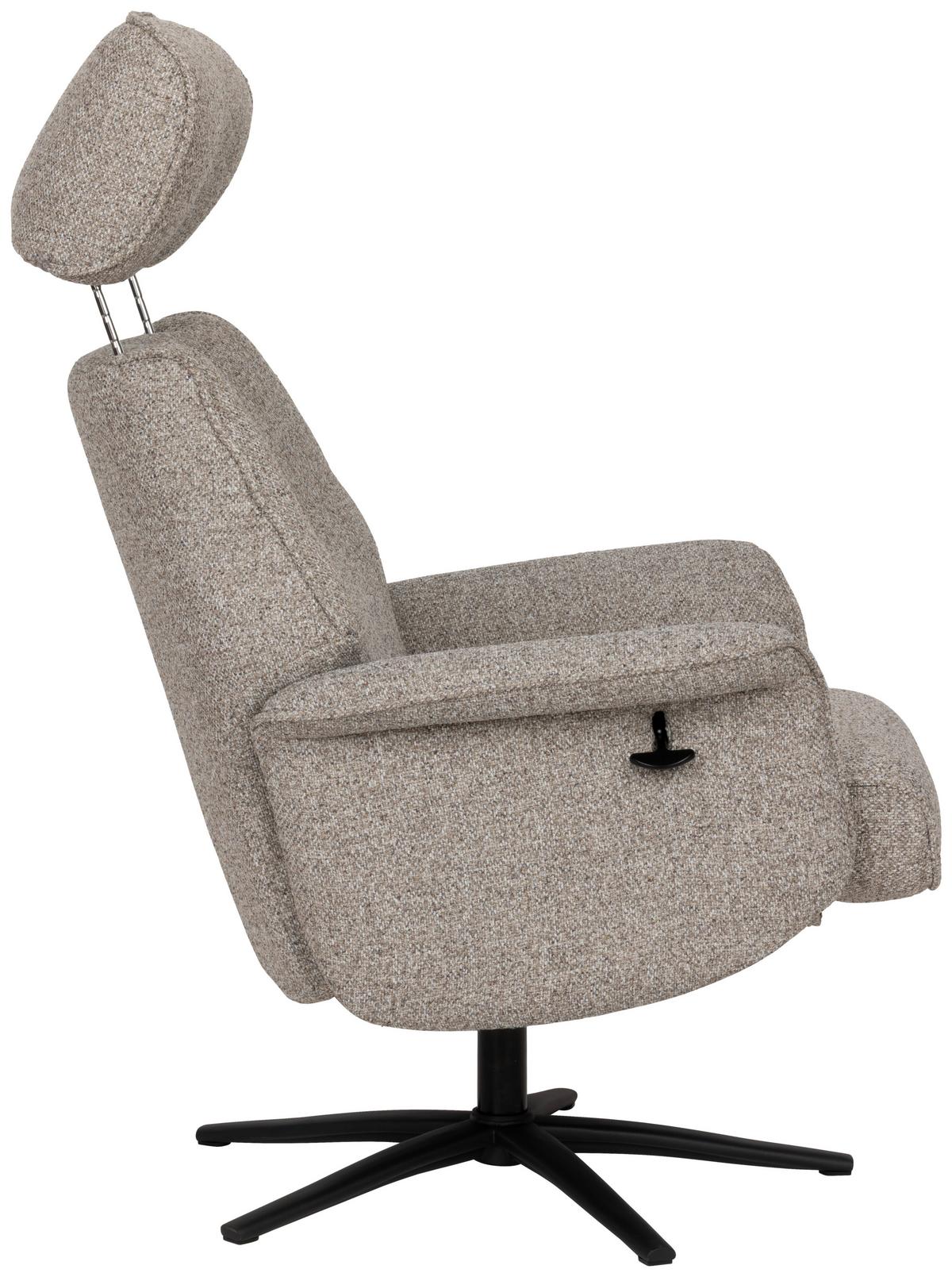 Relaxsesselset Mellow Taupe B: 77 cm - Taupe/Schwarz, Design, Holz/Textil (77/108/81cm) - Livetastic