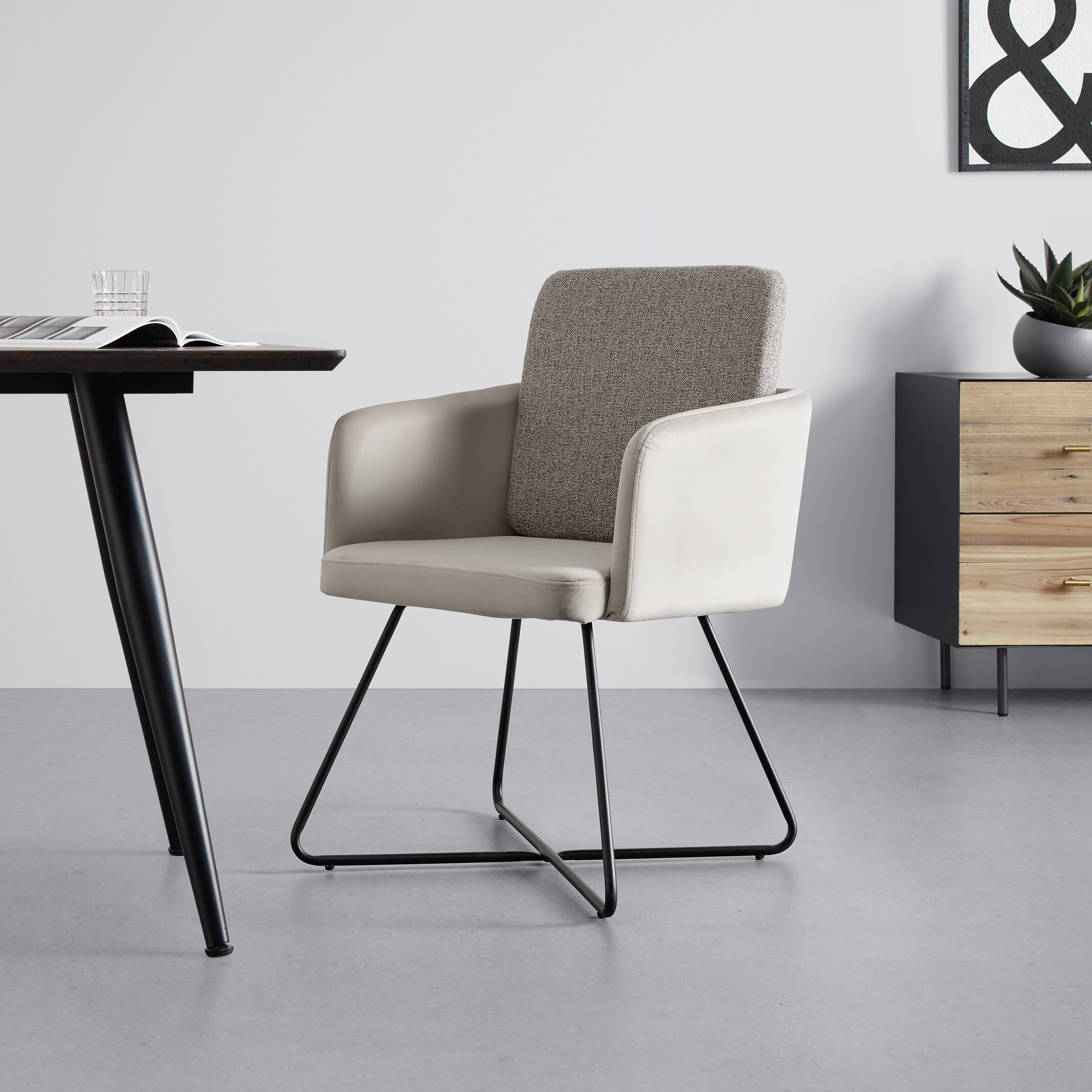 Židle Malia Béžová - černá/béžová, Moderní, kov/textil (57/72,5/61cm) - Bessagi Home