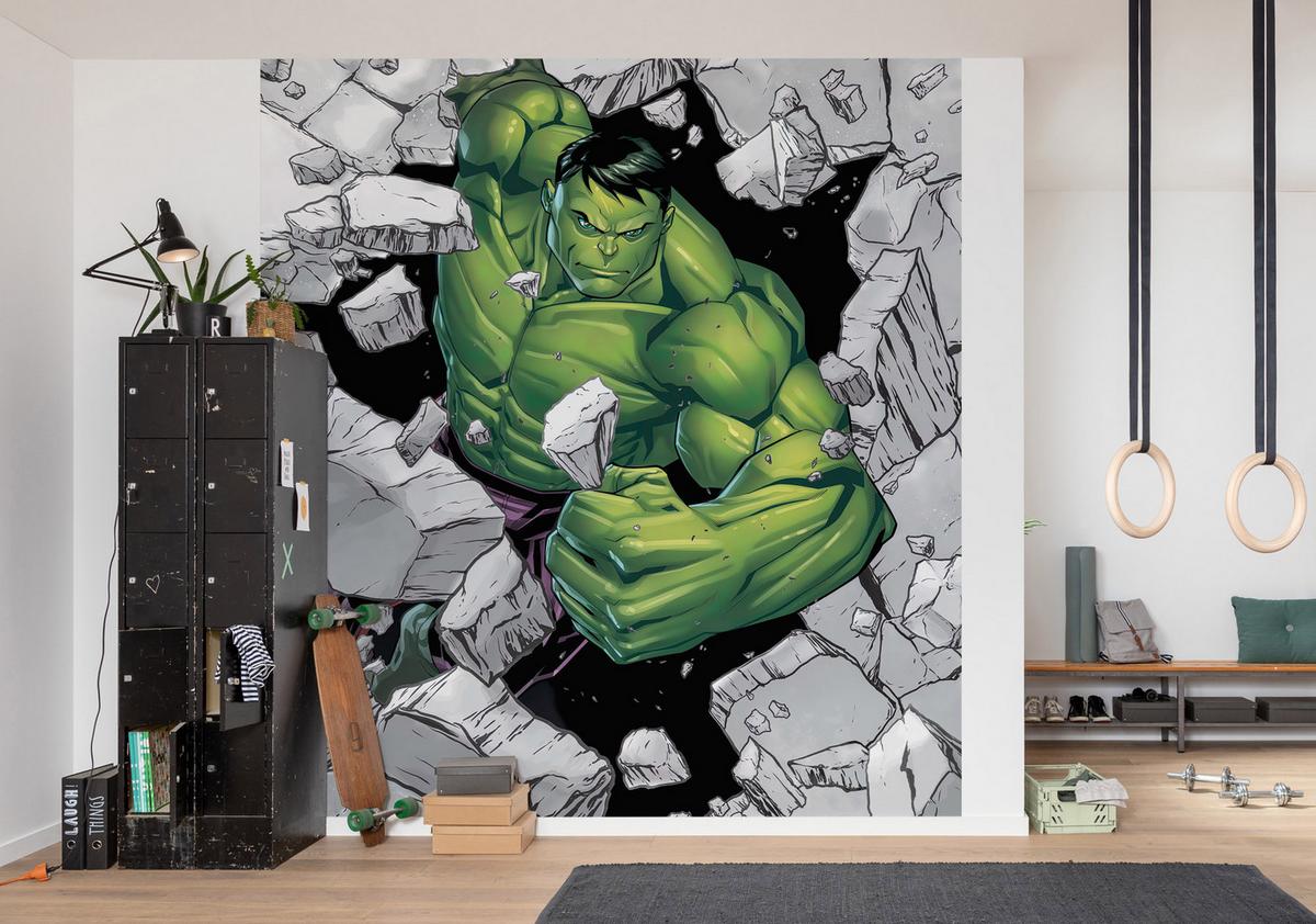 Fototapete Hulk Breaker - Schwarz/Weiß, Trend, Textil (250/280cm)