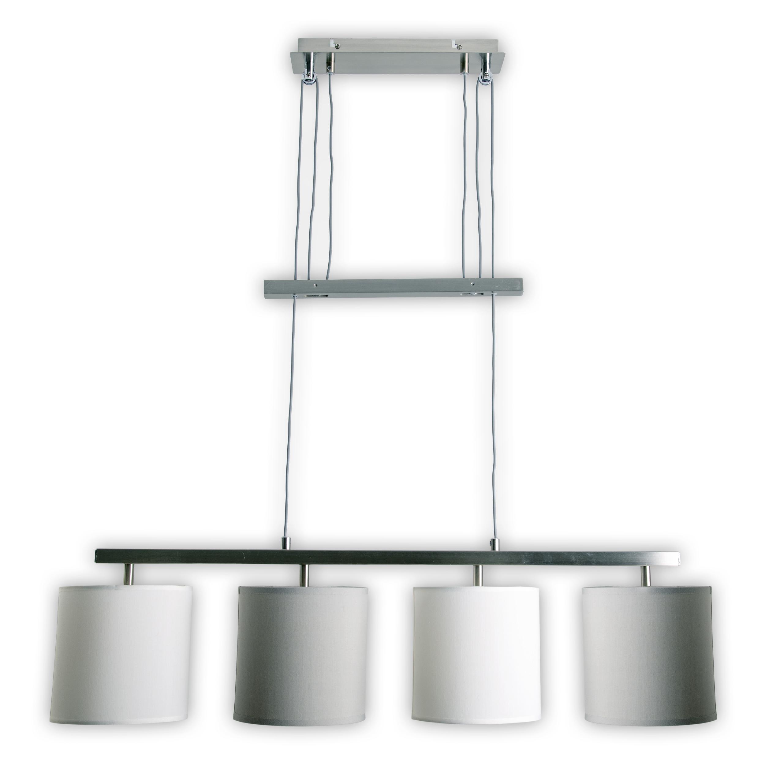 Hängeleuchte Näve H: 116 cm 4-Flammig, Grau/Weiß