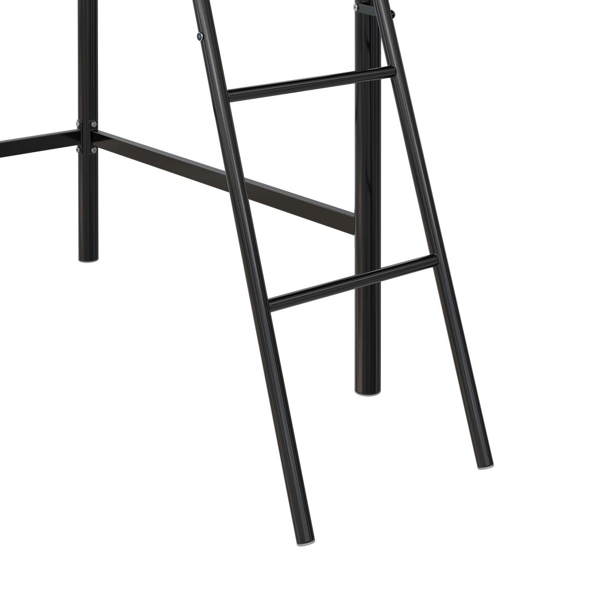 Hochbett Jodie Schwarz B: 207 cm - Schwarz, Design, Metall (207/129/130cm) - MID.YOU