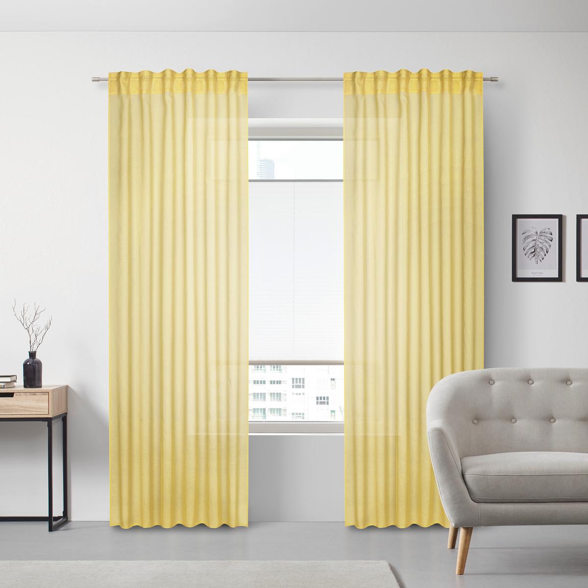 HOTOVÝ ZÁVĚS Tosca, 2x140/245cm, žlutá - žlutá, textil (140/245cm) - Modern Living