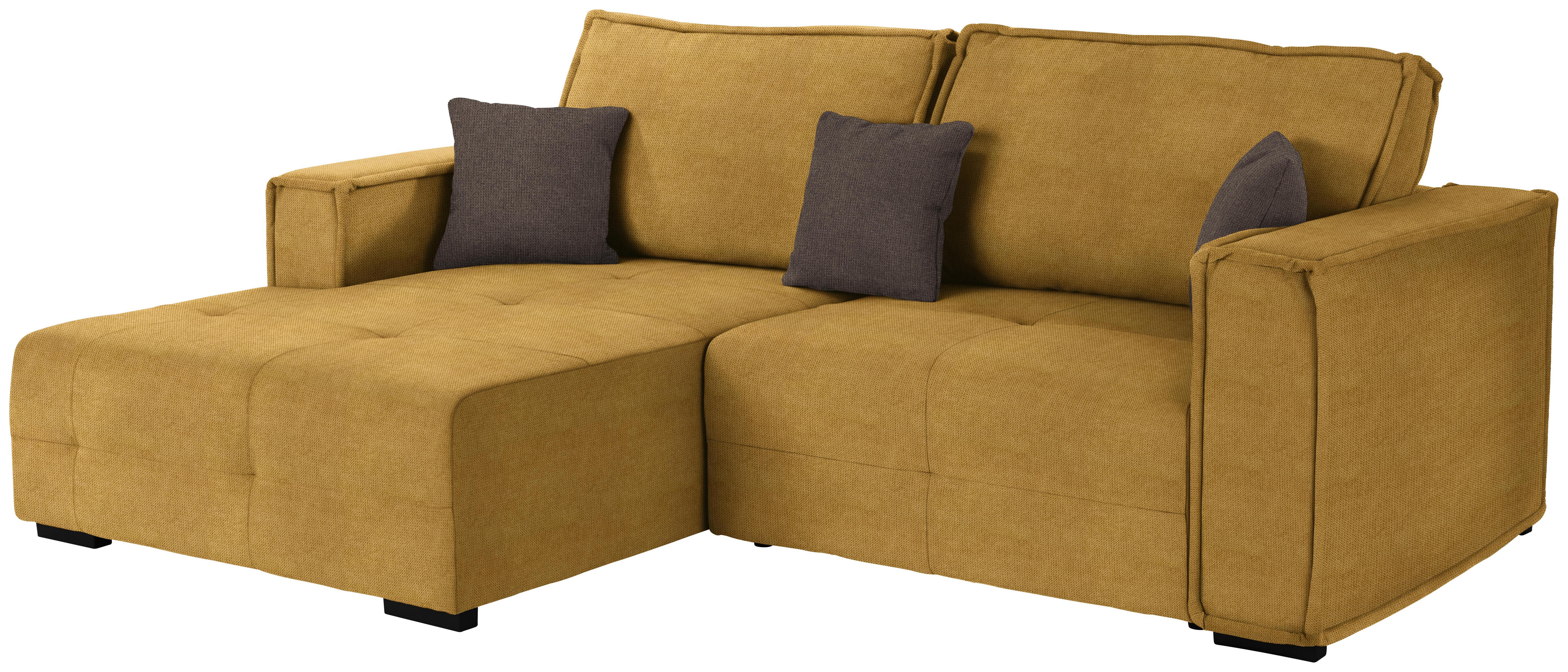 Wohnlandschaft In L-Form Tommy 167x265 cm - Taupe/Gelb, LIFESTYLE, Holz/Textil (167/265cm) - Luca Bessoni