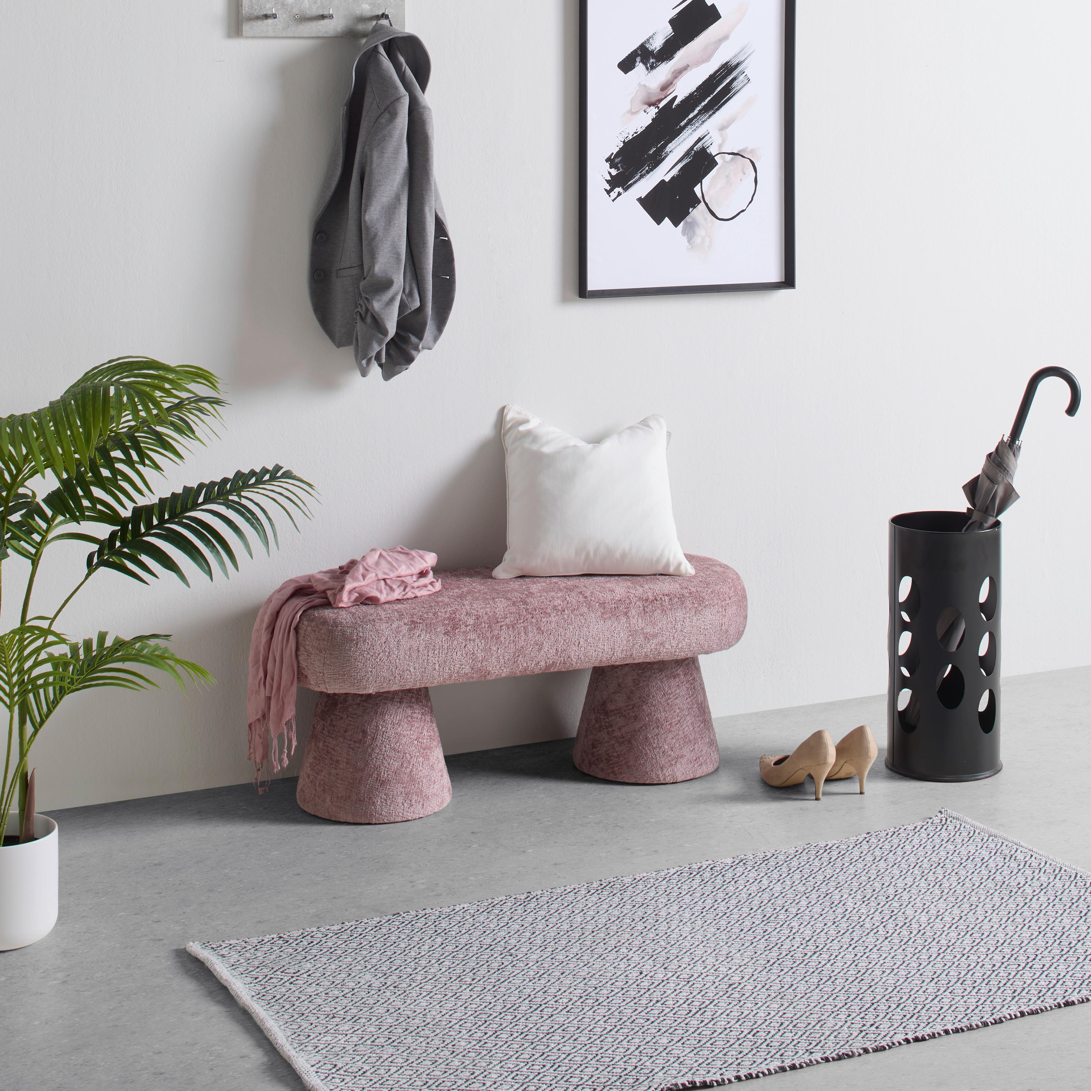 SEDACÍ LAVICE MONTY -TREND- - růžová, Romantický / Rustikální, kompozitní dřevo/textil (98/37/40cm) - Premium Living