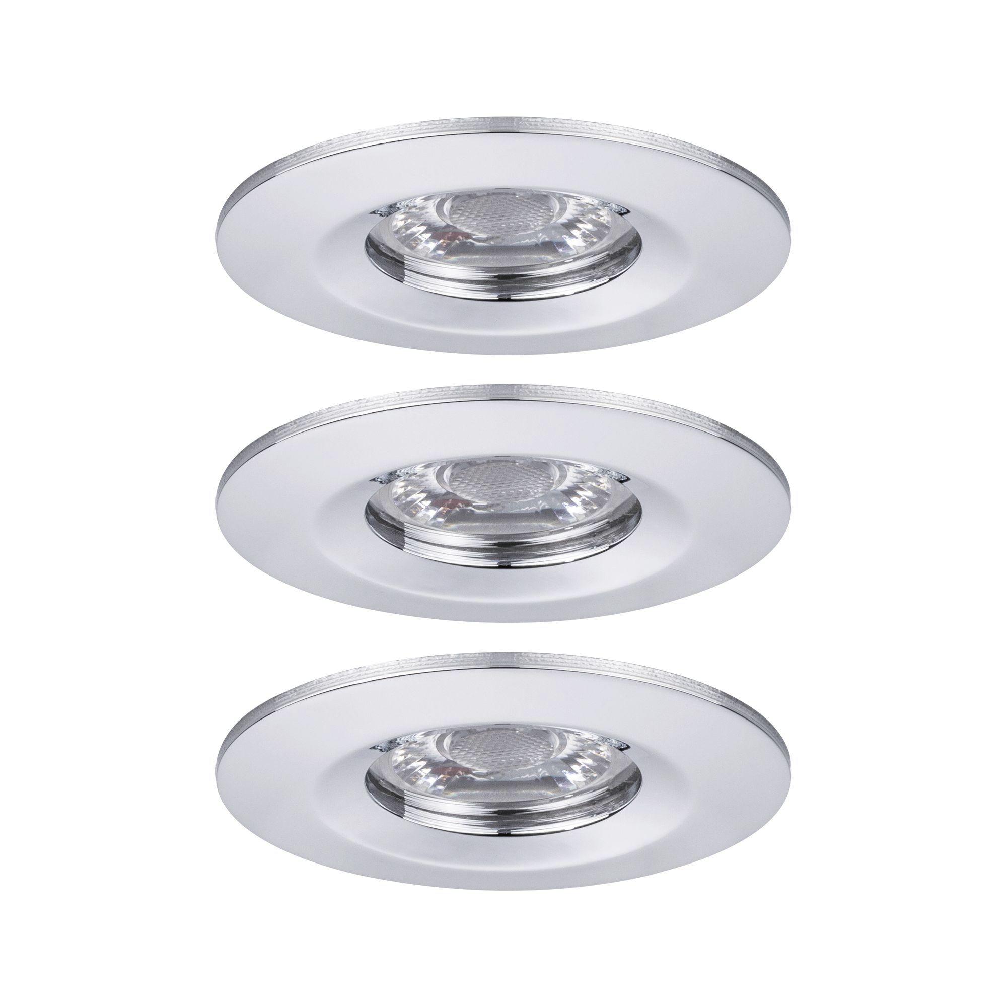 Paulmann LED-Deckenleuchte Ø 6,5 cm 3er-Set Alufarben Rund