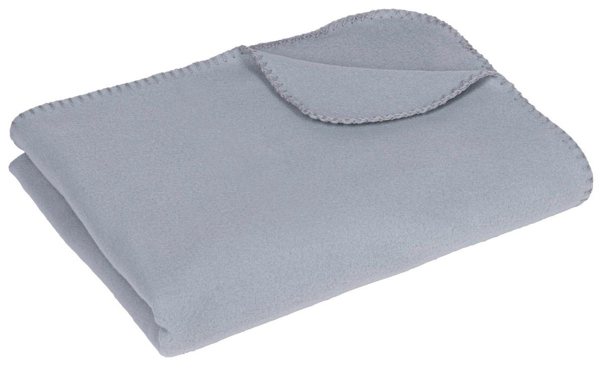 Fleecedecke Tina Silber 130x160 cm - Silberfarben, KONVENTIONELL, Textil (130/160cm) - Ondega