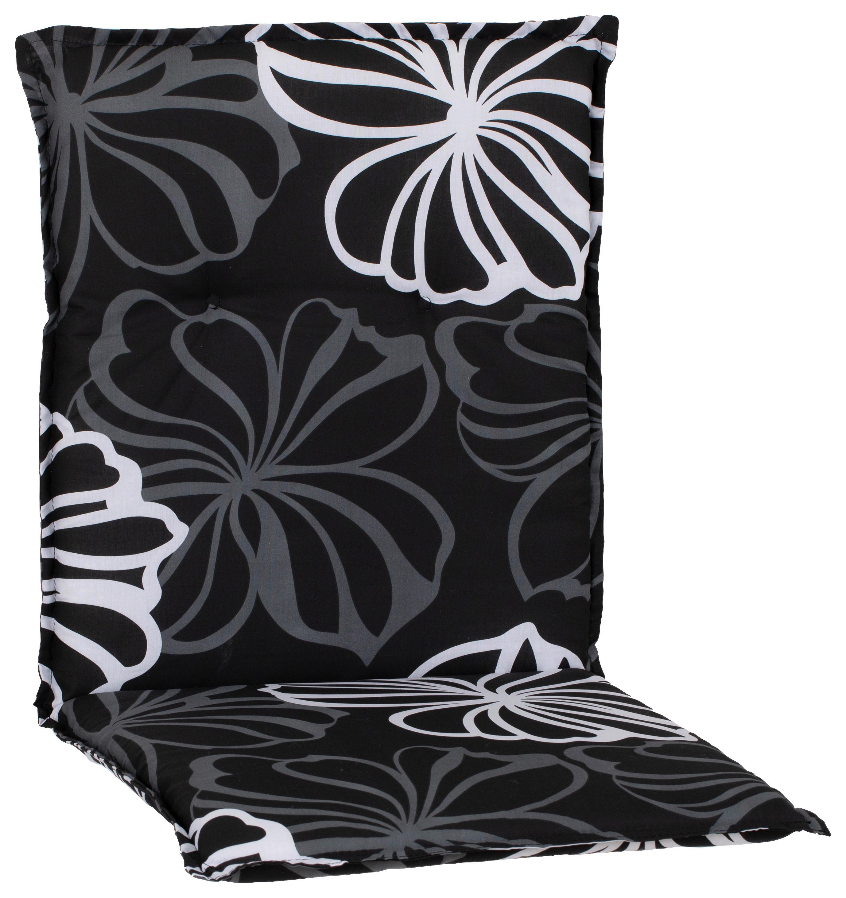 Niederlehnerauflage Genf 100x48 Cm Schwarz/grau - Schwarz/Grau, Basics, Textil (100/48/4cm) - Beo