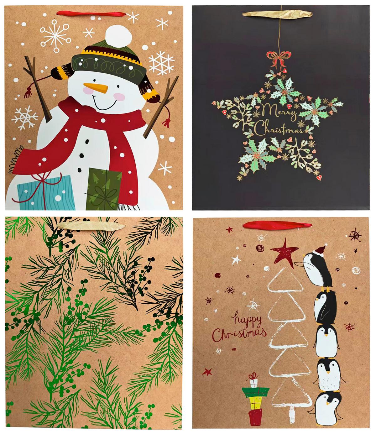 Geschenktasche XMAS ca. 30x40x12 cm - Multicolor, MODERN, Papier (30/40/12cm)