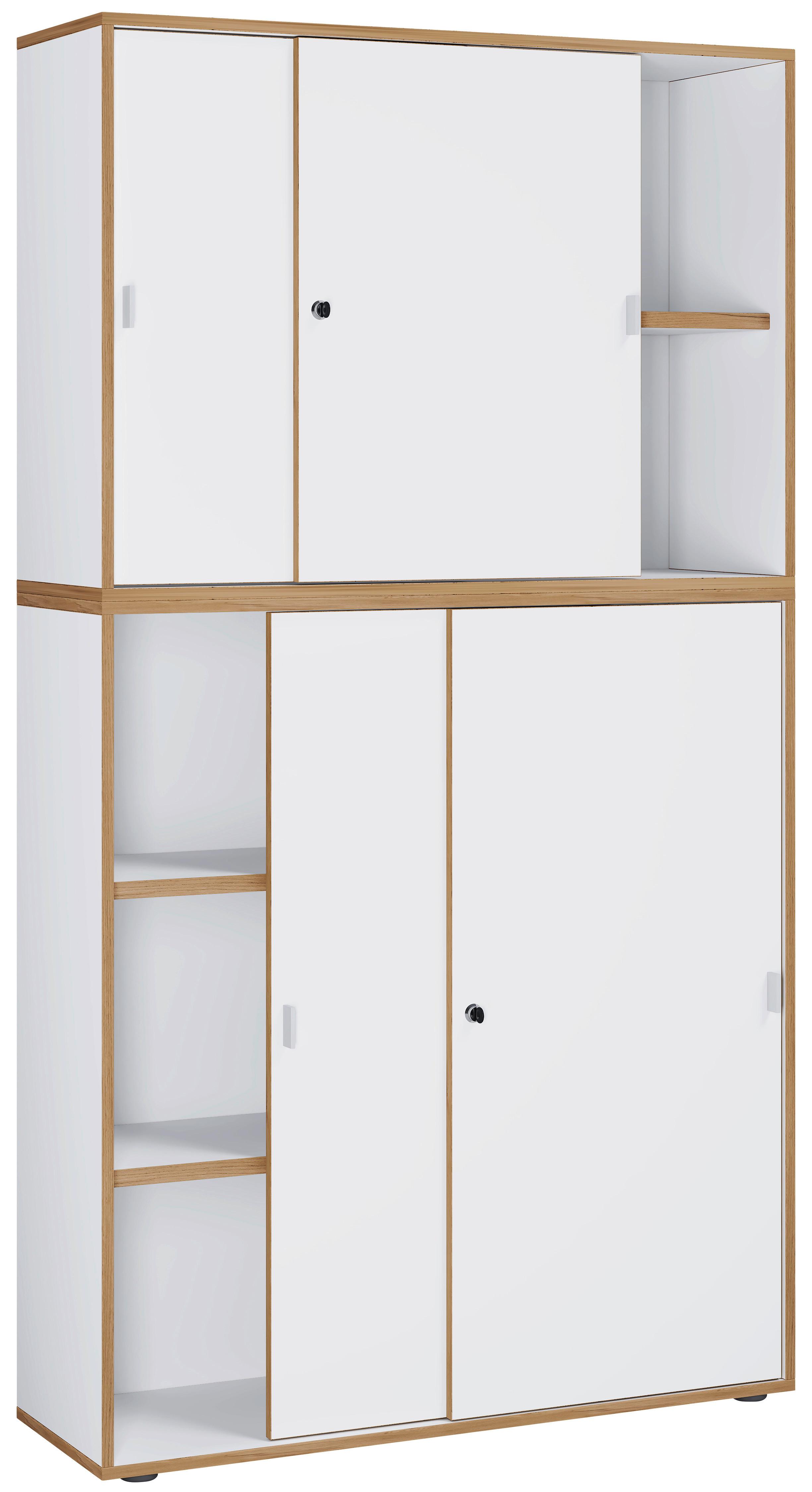KANCELÁRSKA SKRIŇA SALIA B100 - biela/dub medový, Design, kompozitné drevo (100/183/37cm) - P & B
