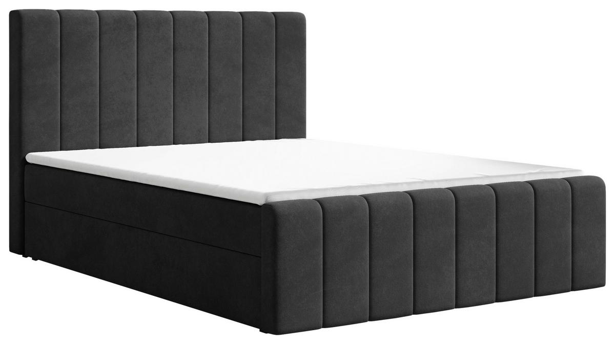 BOXBETT Lila Schwarz 160x200cm - Schwarz, MODERN, Holz/Kunststoff (160/200cm) - MID.YOU
