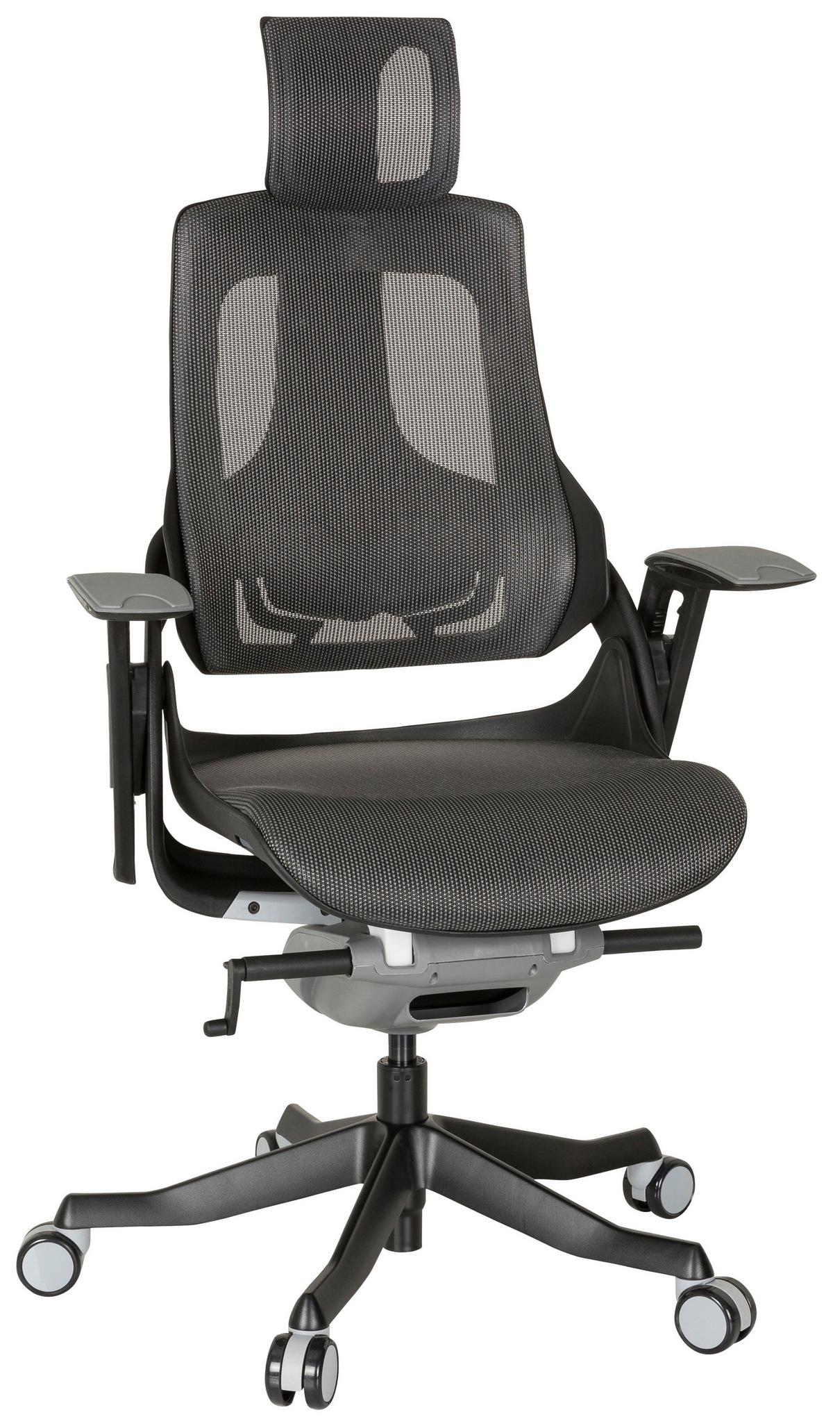 Drehstuhl Spektre Black höhenverstellbar Grau/Schwarz - Schwarz/Grau, MODERN, Kunststoff/Textil (67/116/54cm) - MID.YOU