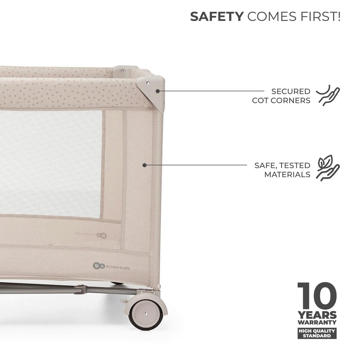 Reisebett Joy 2 3-In-1 Beige, Lf: 60x120cm - Beige, Basics (60/120cm) - Kinderkraft