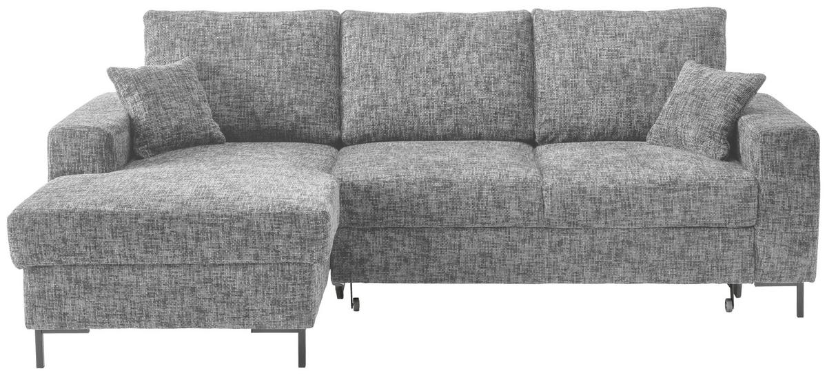 Eckschlafsofa Zona Silberfarben S: 143x237 Cm - Silberfarben/Schwarz, KONVENTIONELL, Textil (143/237cm) - Livetastic