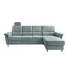 Ecksofa mit Relaxfunktion Parole Blau Chenille - Chromfarben/Blau, KONVENTIONELL, Textil (292/165cm) - Livetastic