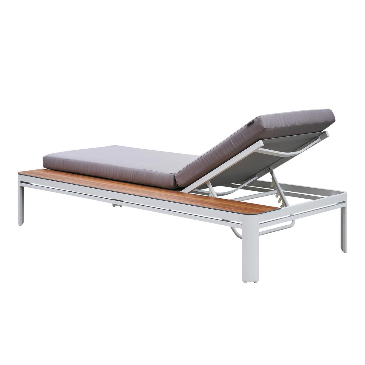 Gartenliege Kira - Eichefarben/Weiß, LIFESTYLE, Textil/Metall (200/89/32,5cm) - Ambia Garden