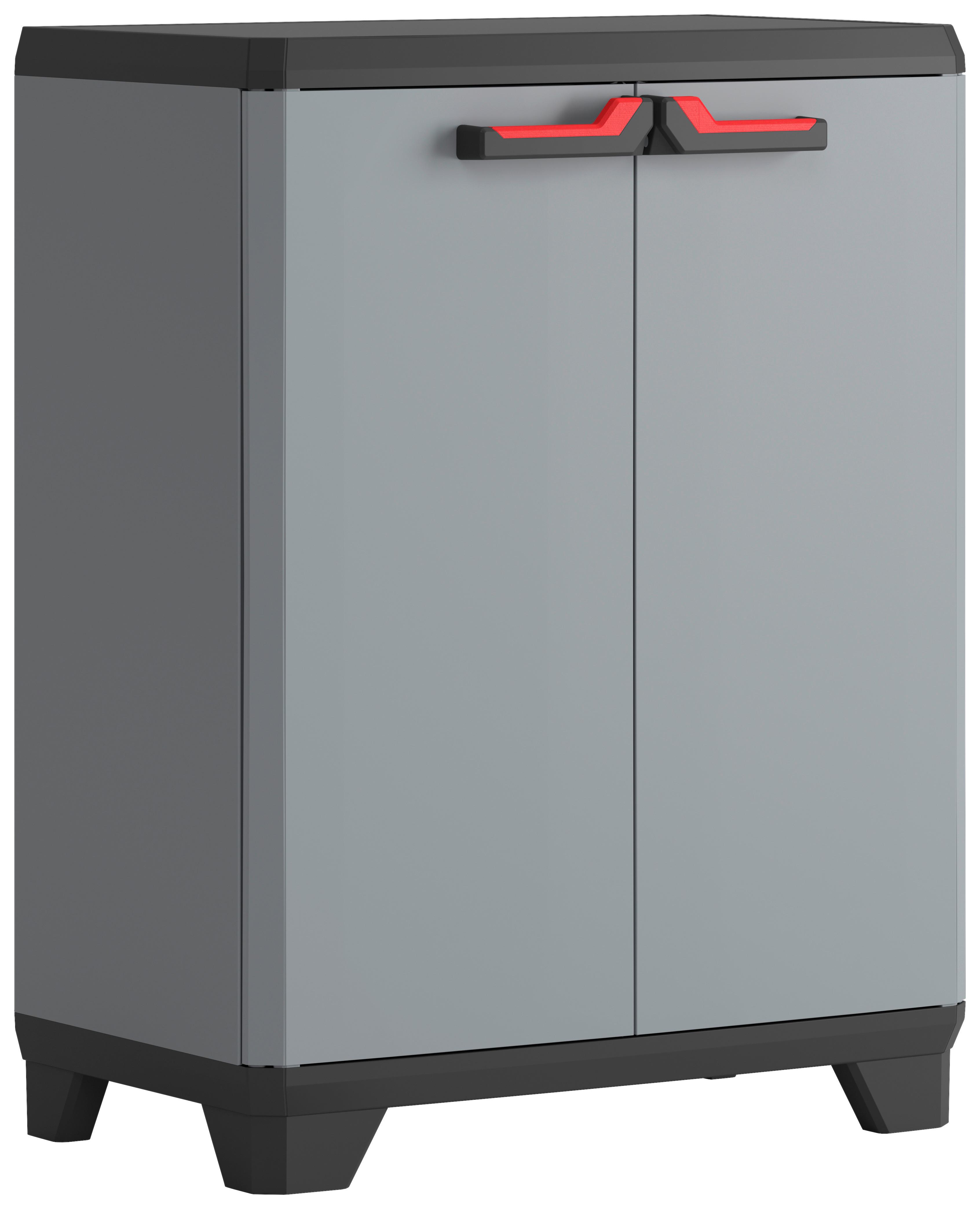 Mehrzweckschrank Stilo Grau/Rot/Schwarz BxH: 68x90 cm