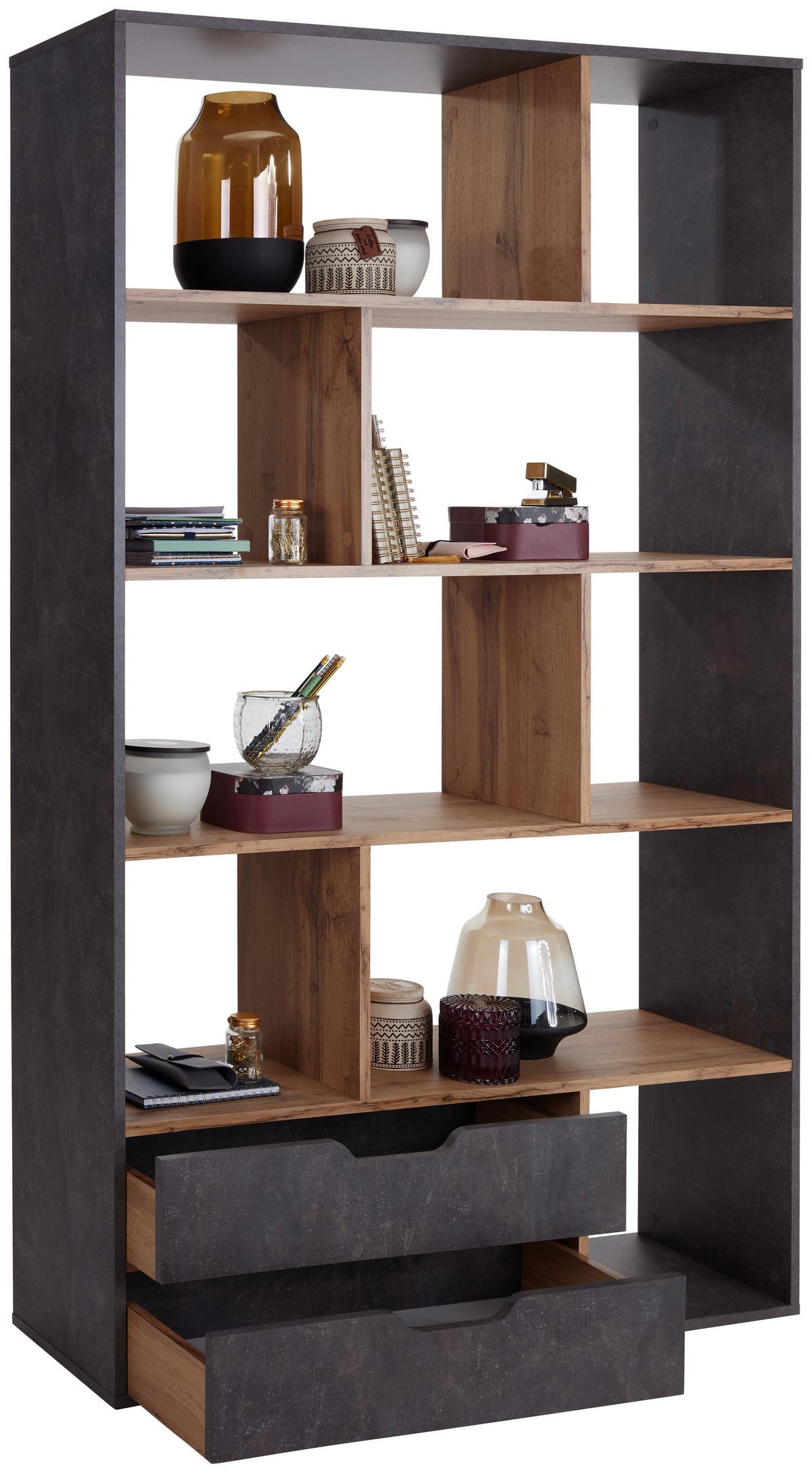 DĚLICÍ STĚNA ROBERTO - šedá/barvy dubu, Moderní, kompozitní dřevo (110/185/32cm)