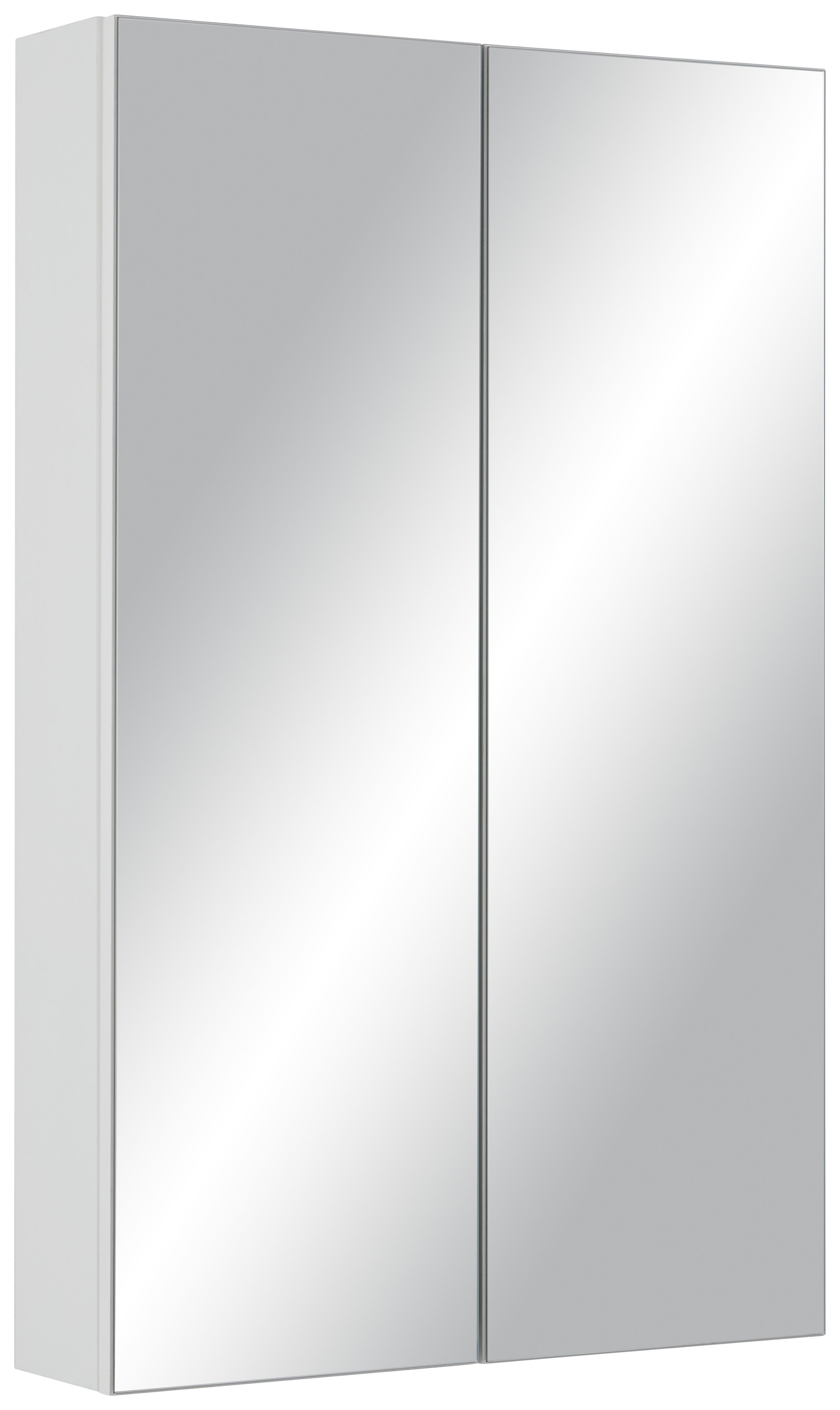 Zrkadlová skrinka LUNA I I - biela, Modern, kompozitné drevo/sklo (60/95/15cm) - Based