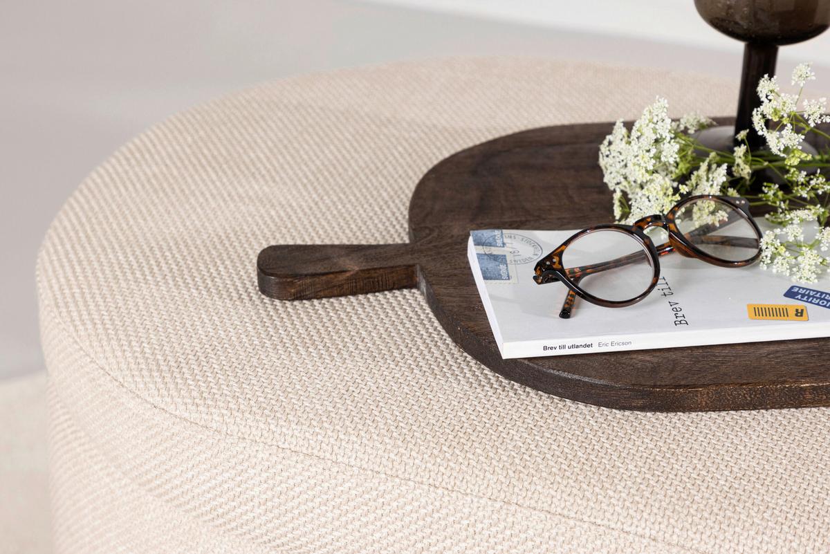 Hocker Potenza Weiß B: 50cm - Weiß, MODERN, Holz/Textil (50/47/130cm) - Livetastic