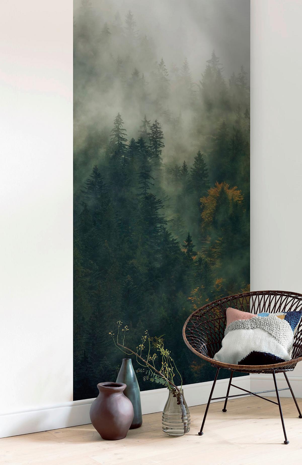 Vliestapete Tales Of The Carpathians Panel - Grün, Basics (100/250cm) - Komar