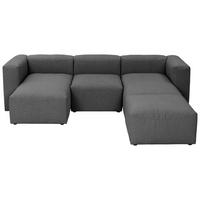 Wohnlandschaft Lena Anthrazit Flachgewebe - Anthrazit, Design, Textil (160/275/235cm) - Max Winzer