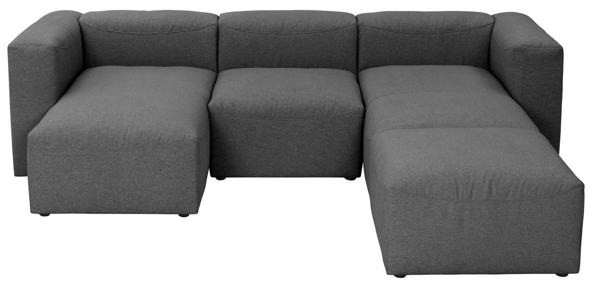 Wohnlandschaft Lena Anthrazit Flachgewebe - Anthrazit, Design, Textil (160/275/235cm) - Max Winzer