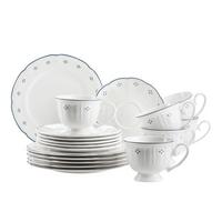Kaffeeservice Keramik, Weiß, 18-teilig - Weiß, Basics, Keramik - Mäser