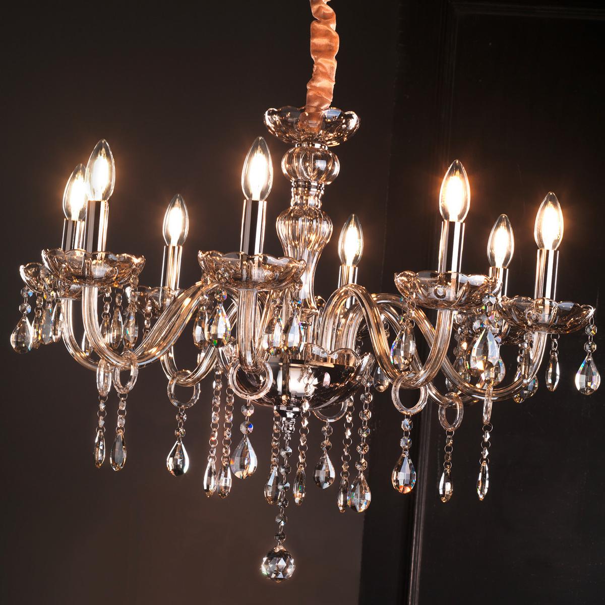 Kronleuchter 809/8 Linda - Bernsteinfarben, KONVENTIONELL, Glas/Metall (70/110cm)