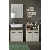 Badezimmer Ice Kaschmir B: 120cm - Kaschmir/Schwarz, Trend, Glas/Holzwerkstoff (120cm) - MID.YOU