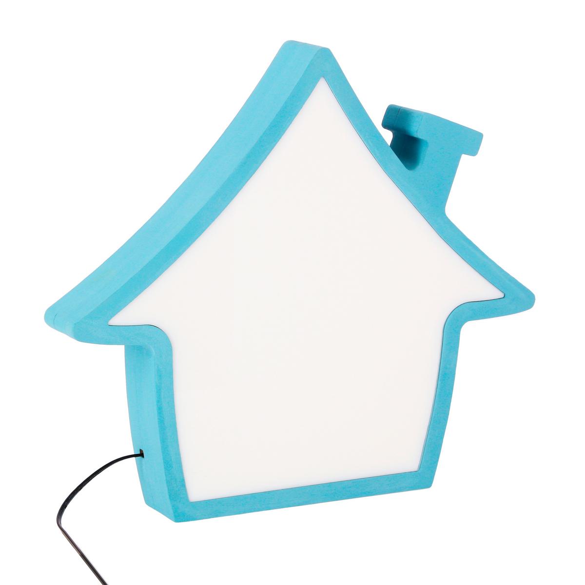 Kindertischleuchte 41-11800 House - Blau, Basics, Holzwerkstoff/Kunststoff (27/3.5/24cm)