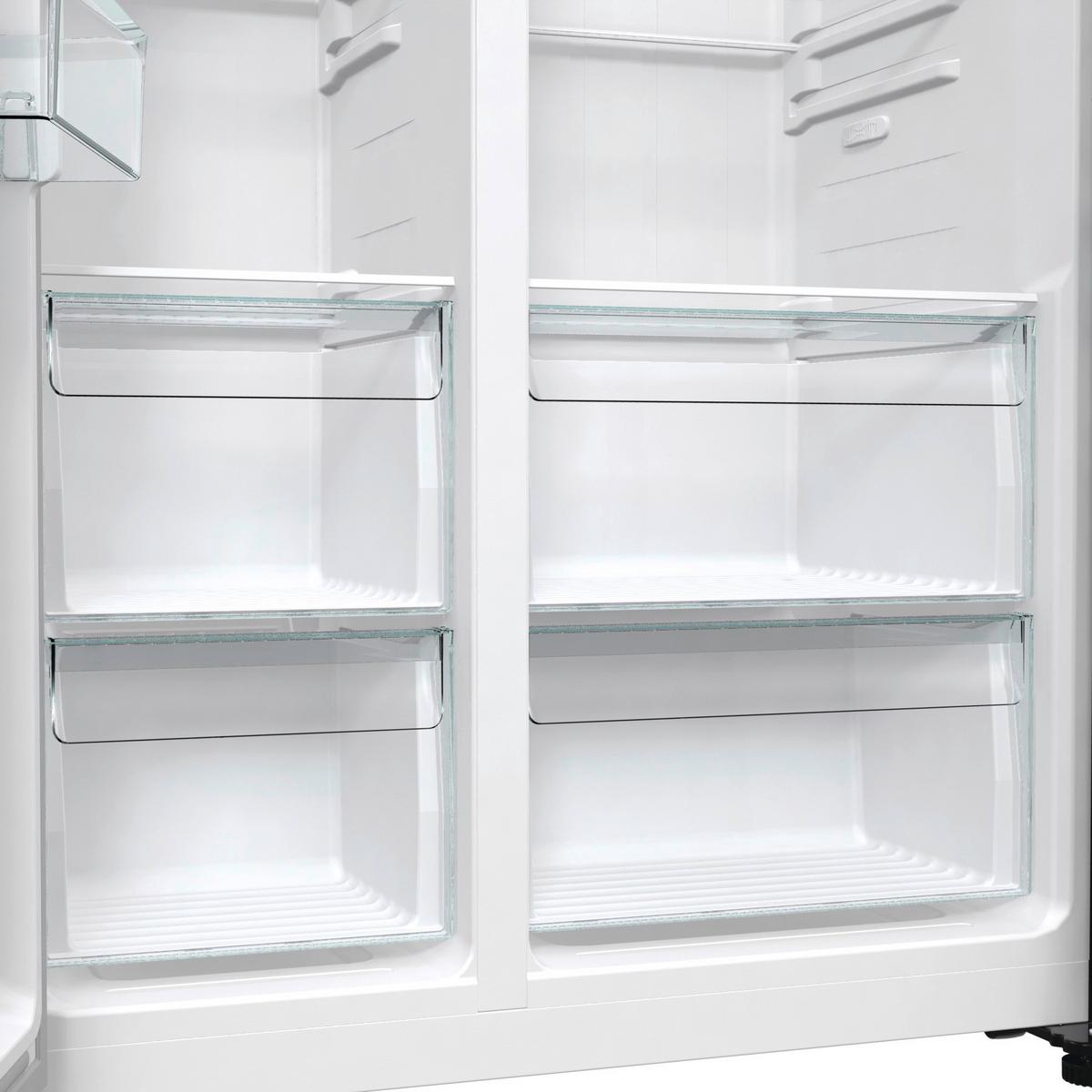 Side-by-side Nrr9185eabxl Advanced - Schwarz, MODERN, Glas/Kunststoff (91,5/178,6/67cm) - Gorenje