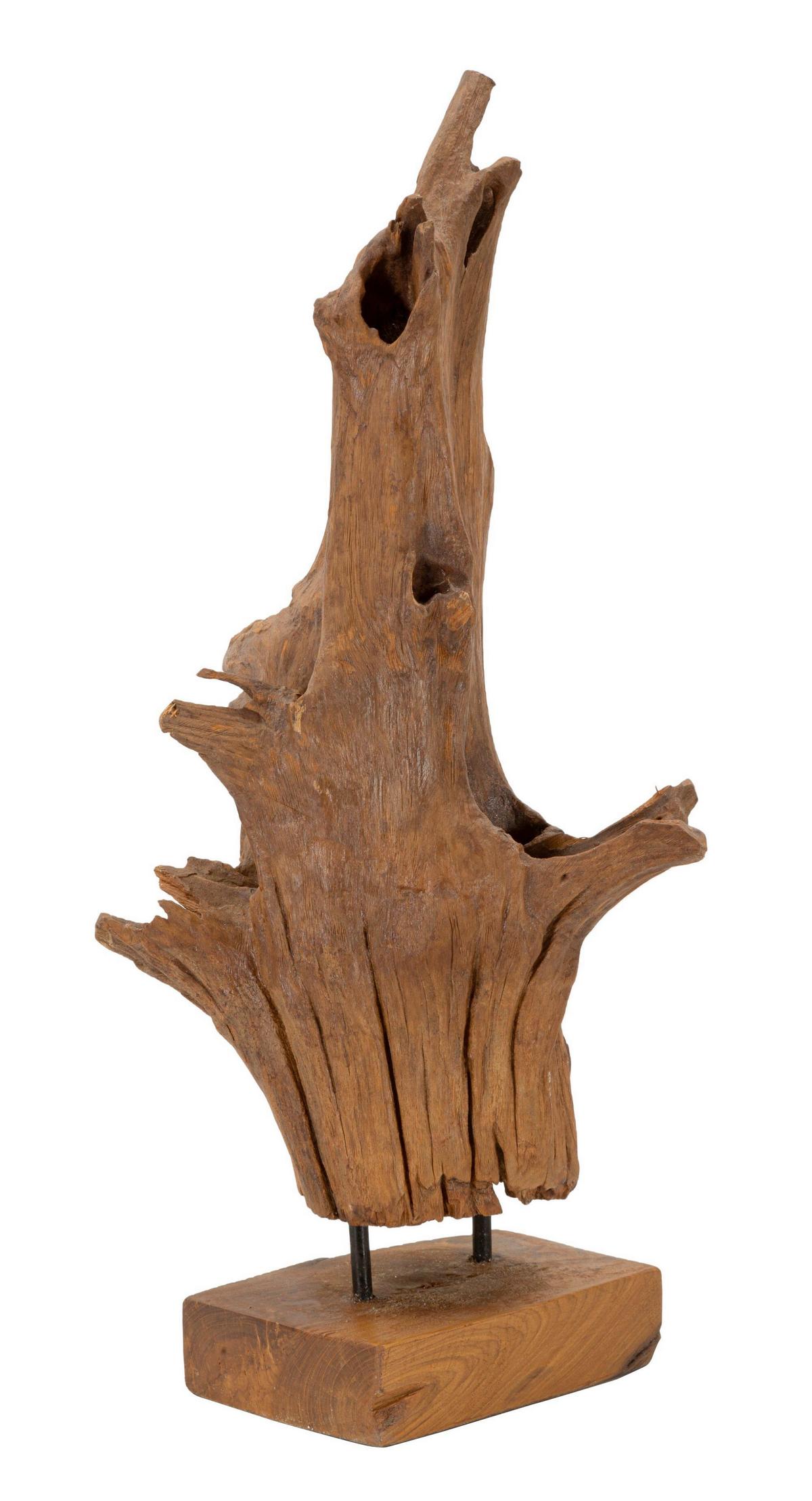 Skulptur Akar Teak, Braun B: 23 cm - Braun, Basics, Holz (23/64/27cm)