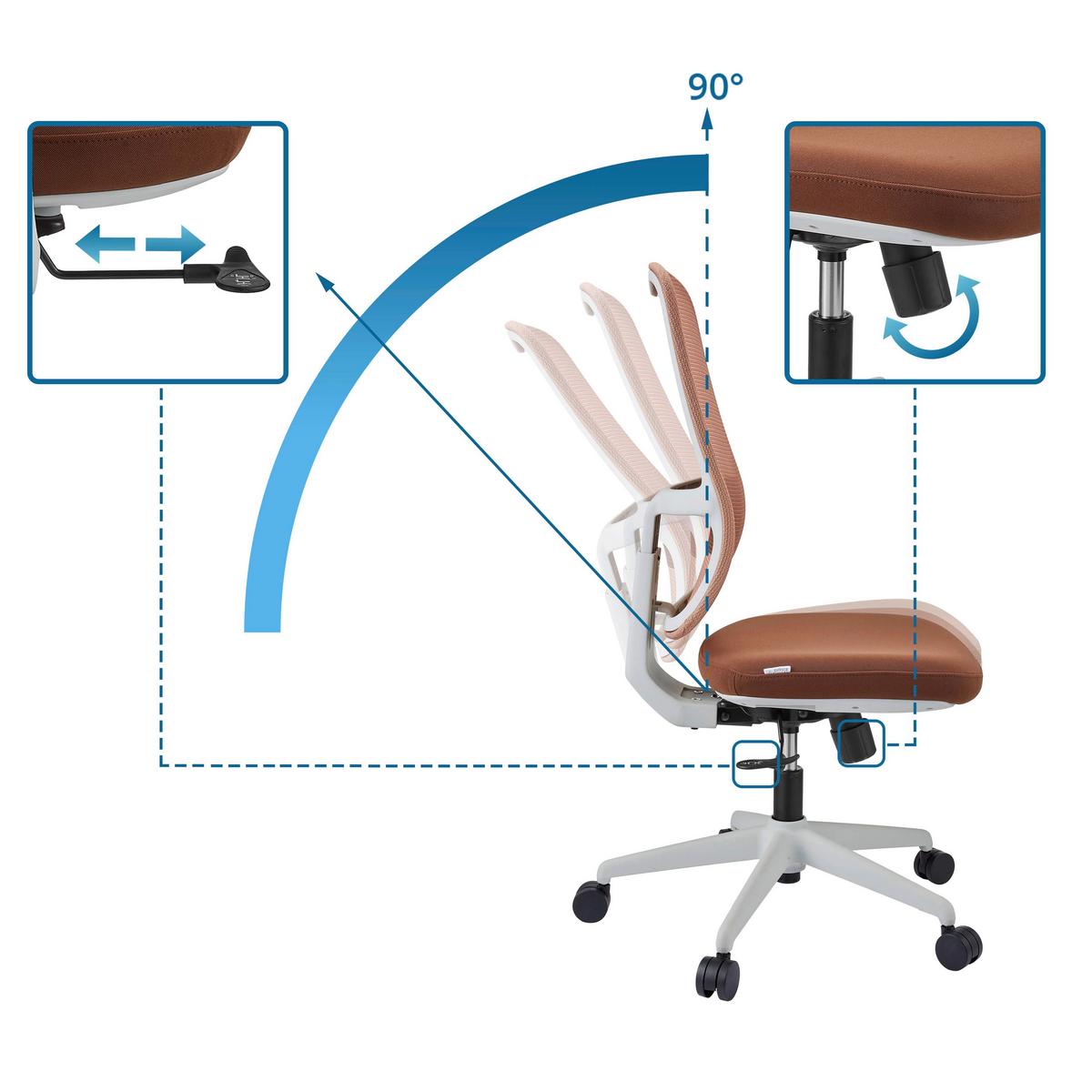 DREHSTUHL Minoro Braun/Weiß B: 55cm - Braun/Weiß, MODERN, Kunststoff/Textil (55/112/59cm) - MID.YOU