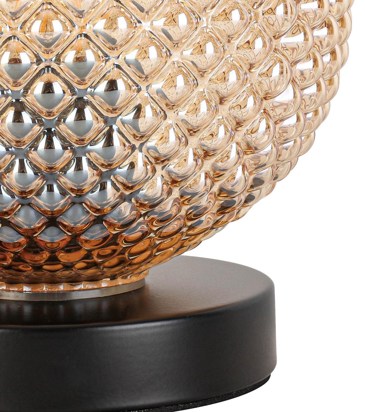 STOLNÁ LAMPA GUDI - čierna/jantárová, Modern, kov/plast (16/16,5cm) - Modern Living